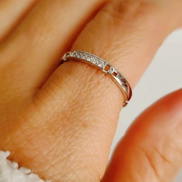 Chain Link Sterling Silver Ring, Simple Chain Ring, Stacking Ring, Minimalist - Picture 3 of 7